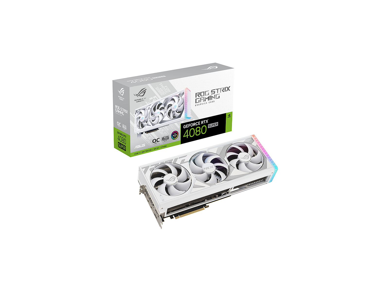 Asus GeForce RTX 4080 SUPER, 16GB GDDR6X, ROG Strix OC White (DLSS 3) (ROG- STRIX-RTX4080S-O16G-WHITE)