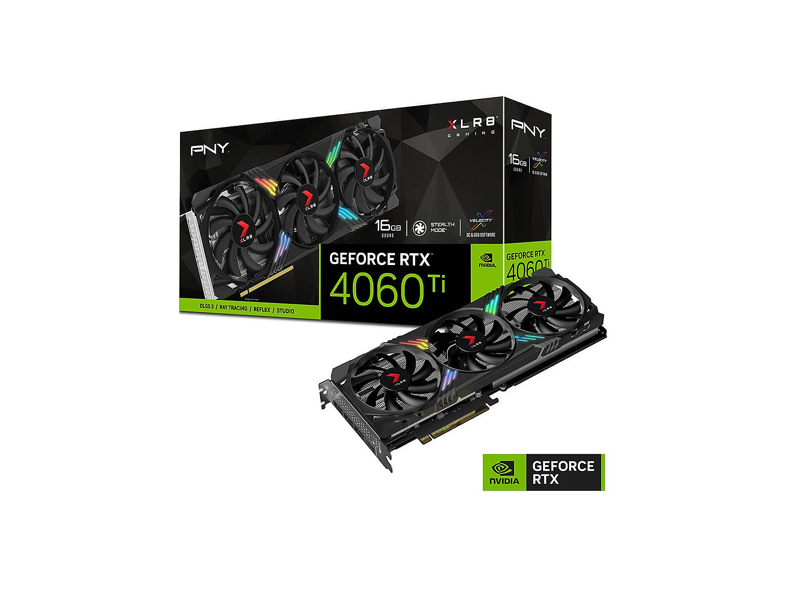 PNY Technologies NVIDIA RTX 4060 Ti 16GB XLR8 VERTO EPIC-X Graphics Card  DLSS 3 VCG4060T16TFXXPB1-O