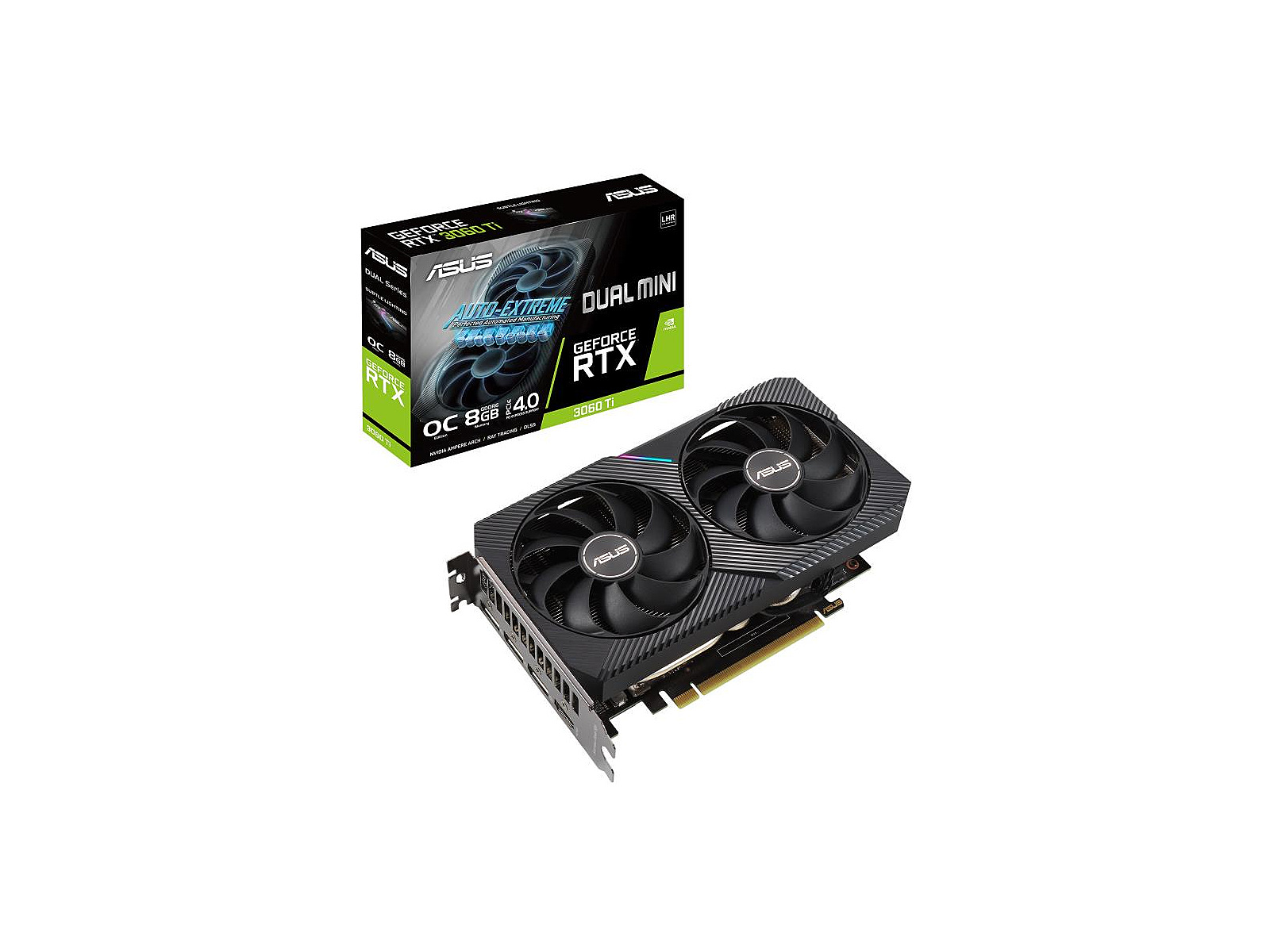 Asus GeForce RTX 3060 Ti, 8GB GDDR6, Dual Mini OC V2 (LHR) (DUAL-RTX3060TI -O8G-MINI-V2)