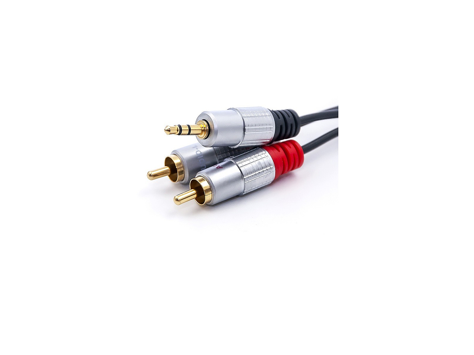 Qoltec Cable 2xRCA / Mini Jack 3.5mm male, 1m, Black (52339), RCA cables