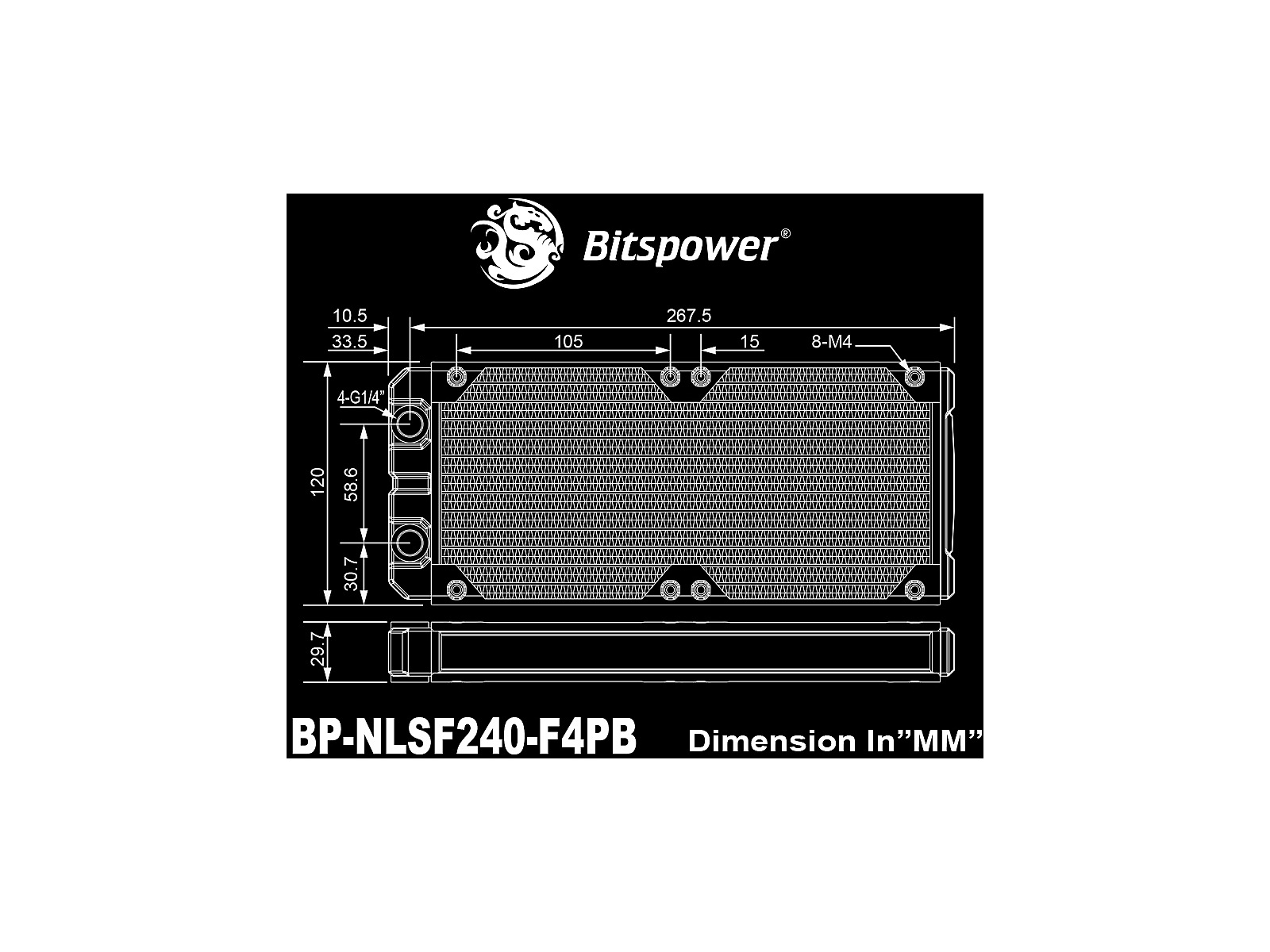 Bitspower Leviathan SF 240 4xG1/4