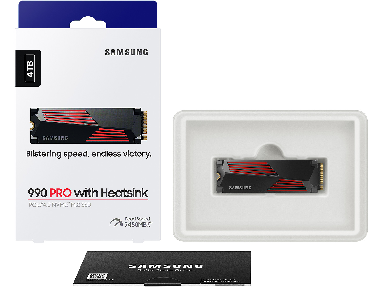Samsung 990 PRO NVMe SSD 4TB PCIe 4.0 NVMe M.2 7450 Mo/s