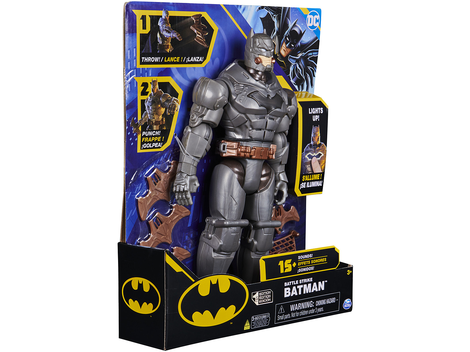 Spin Master Spin Master Batman 30 cm Deluxe Action Figure with punch and  throw function, play figure (5 pieces of equipment, light and sound  effects) (6064833)