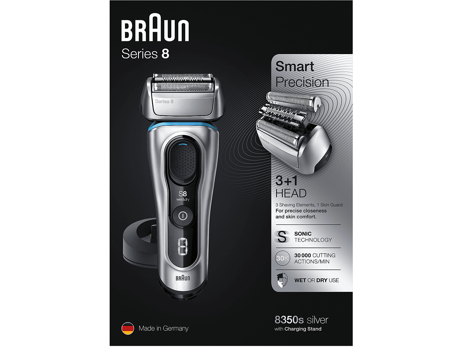 から厳選した BRAUN シリーズ8 8350S 電気シェーバー - www