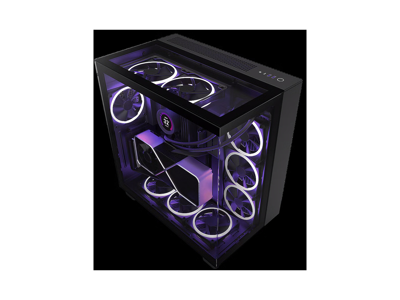 Nzxt H Elite Black Tempered Glass Cm H Eb